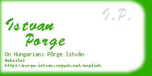 istvan porge business card