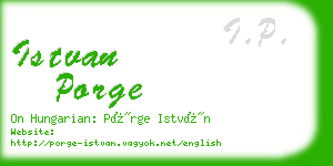 istvan porge business card